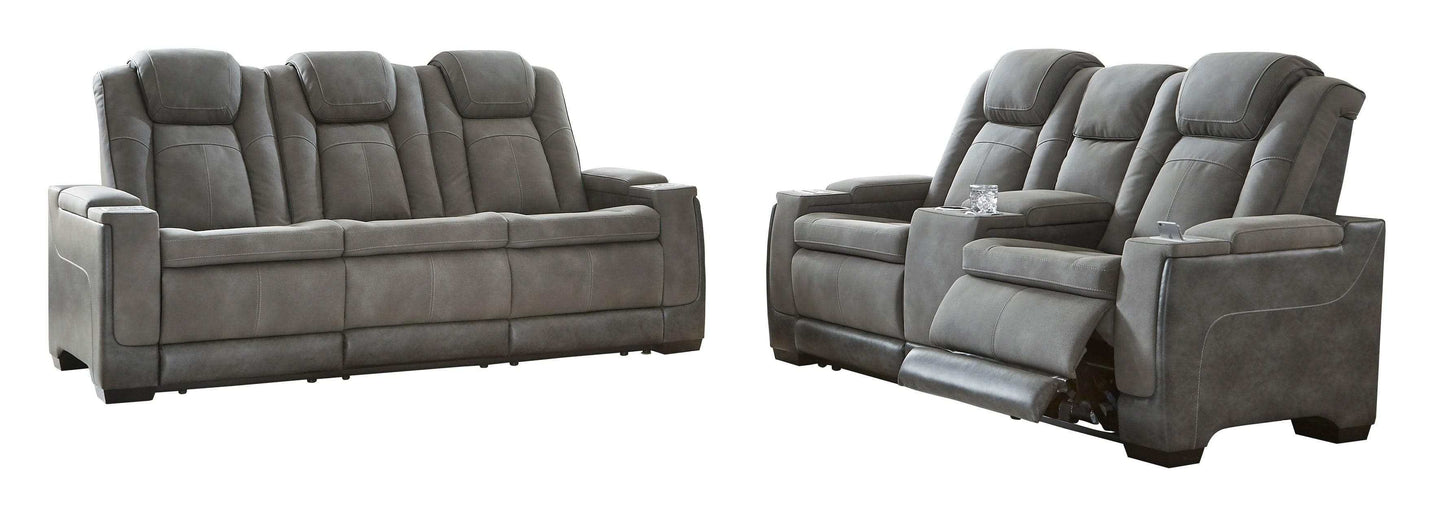 NextGen DuraPella Dual Tone Slate Power Reclining Sofa & Loveseat