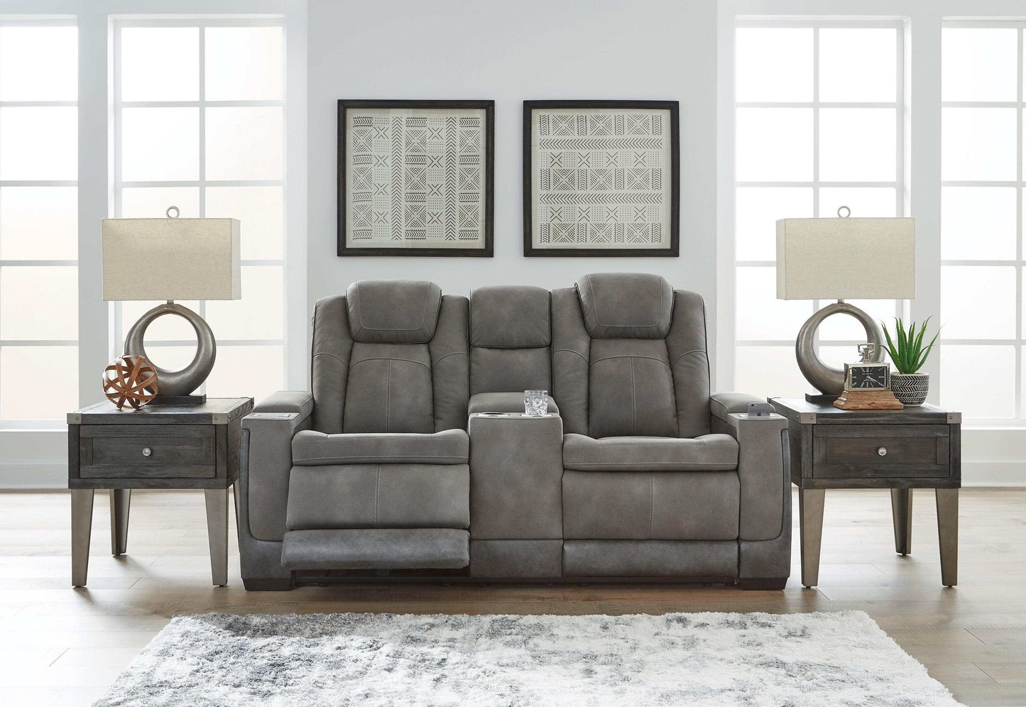 NextGen DuraPella Dual Tone Slate Power Reclining Sofa & Loveseat