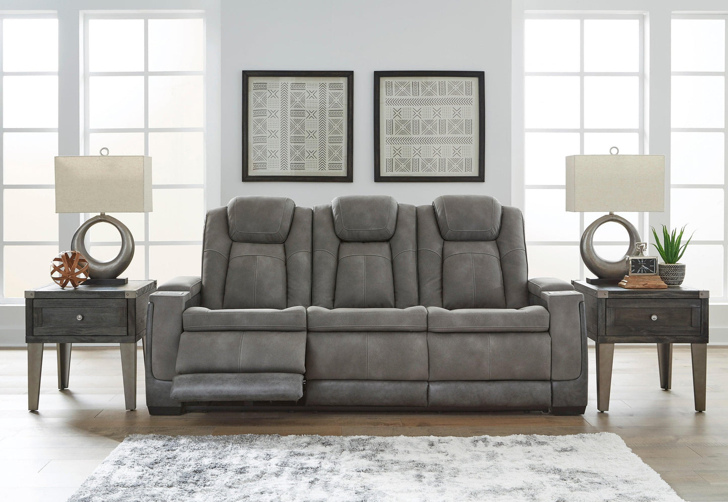 Next-Gen DuraPella - Dual Tone Slate - Power Reclining Sofa - Ornate Home