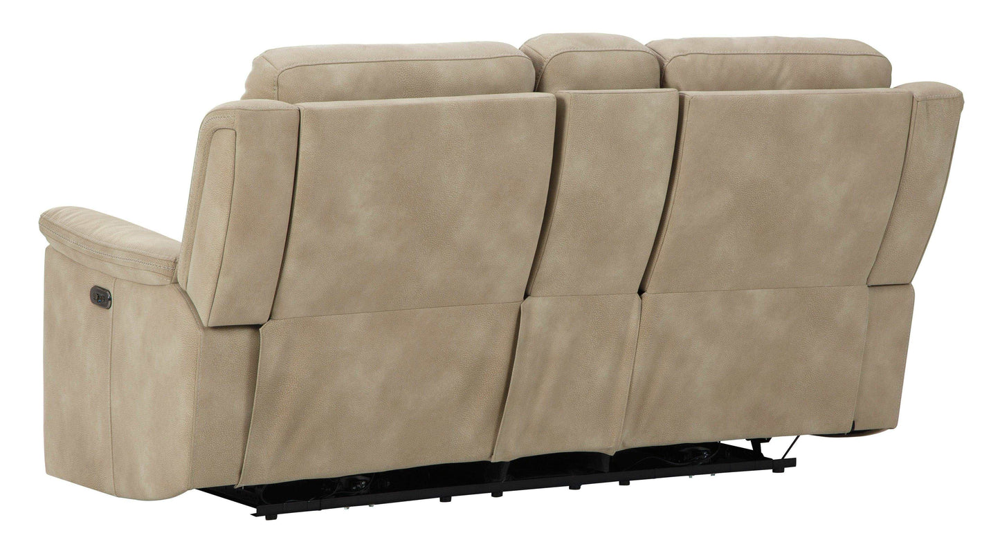 NextGen DuraPella Sand Power Reclining Loveseat w/ Console