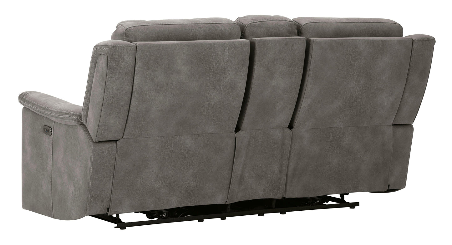 Next-Gen DuraPella Slate Power Reclining Loveseat w/ Console