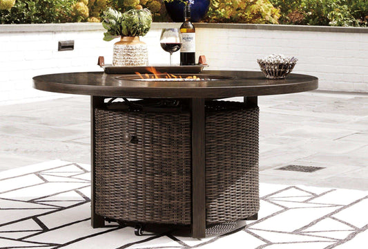 Paradise Trail Round Outdoor Fire Pit Table