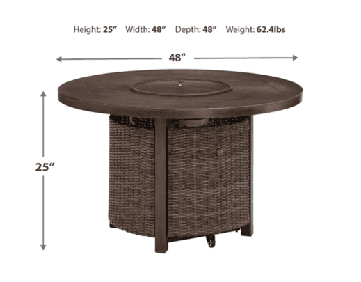 Paradise Trail Round Outdoor Fire Pit Table