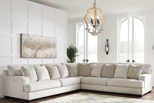 Rawcliffe Parchment 3pc Symmetrical Sectional Sofa