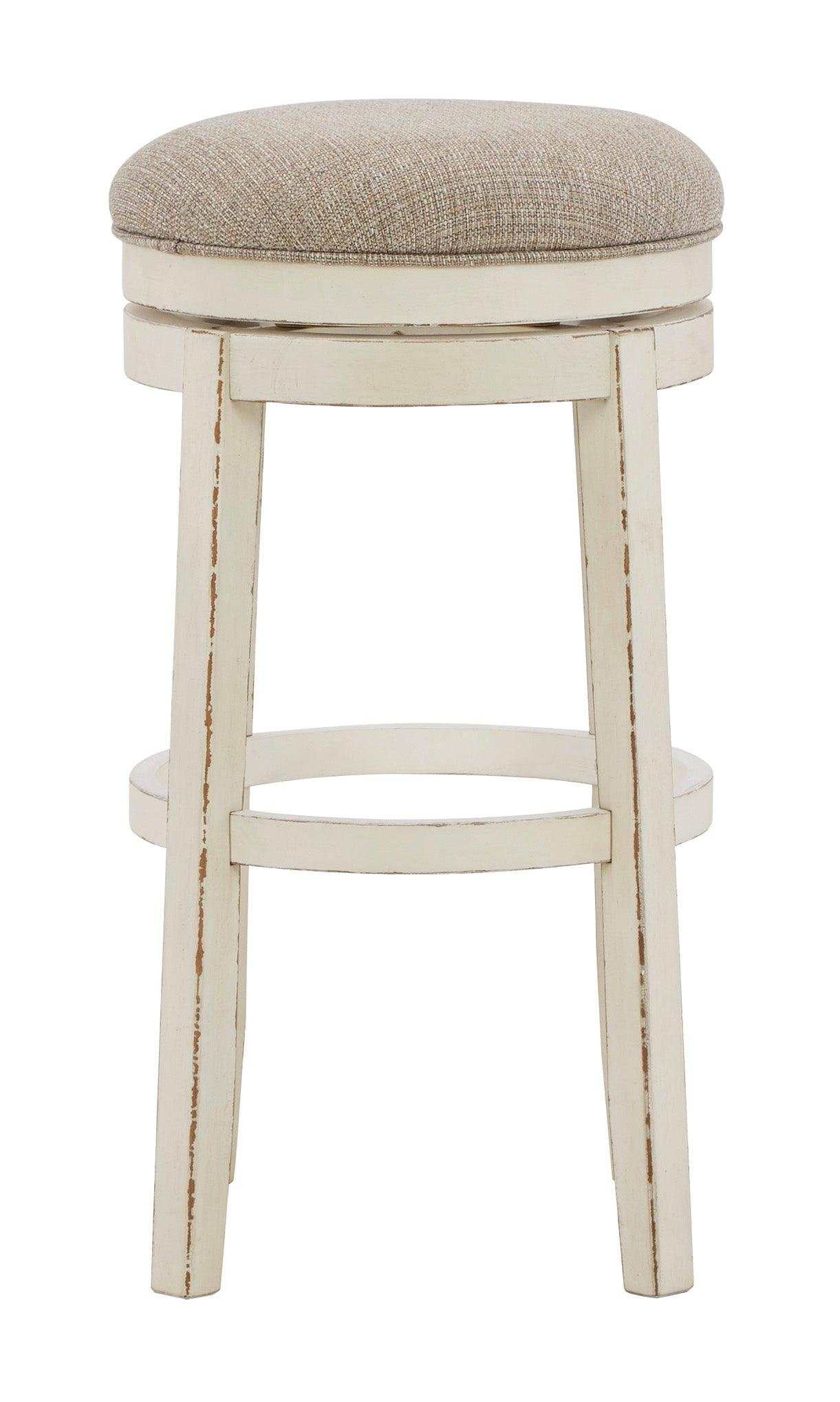 Realyn Chipped White Bar Height Swivel Bar Stool / 1pc