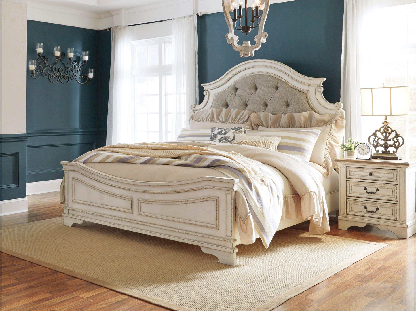 Realyn California King Upholstered Panel Bed