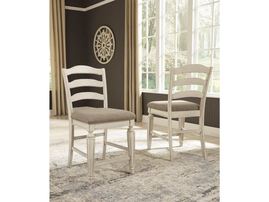 Realyn Chipped White Counter Height Bar Stool (Set of 2)