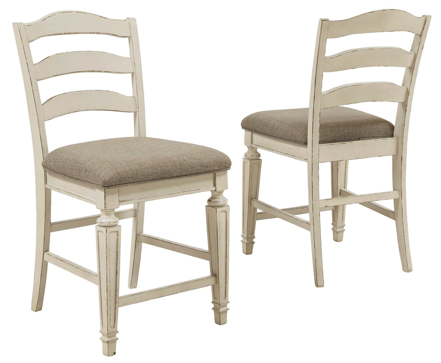 Realyn Chipped White Counter Height Bar Stool (Set of 2)