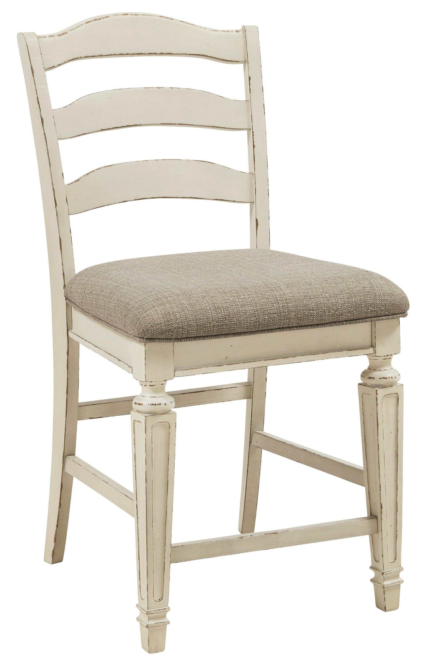 Realyn Chipped White Counter Height Bar Stool (Set of 2)