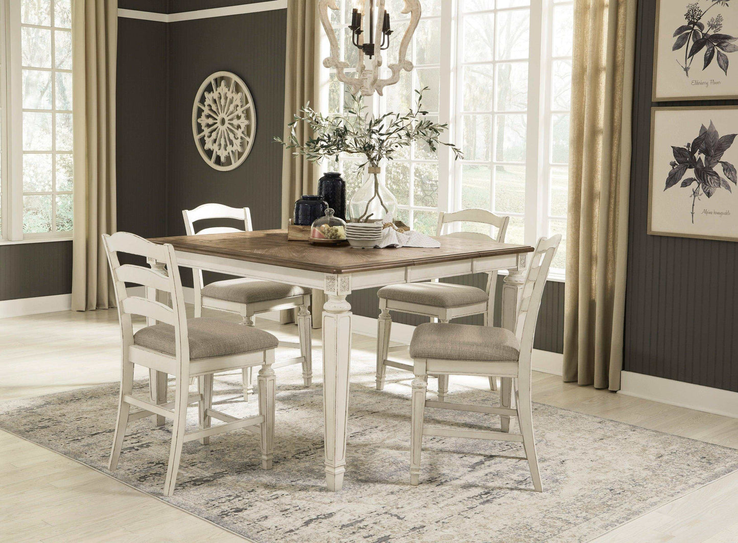 Realyn Counter Height Dining Room Set /  5pc