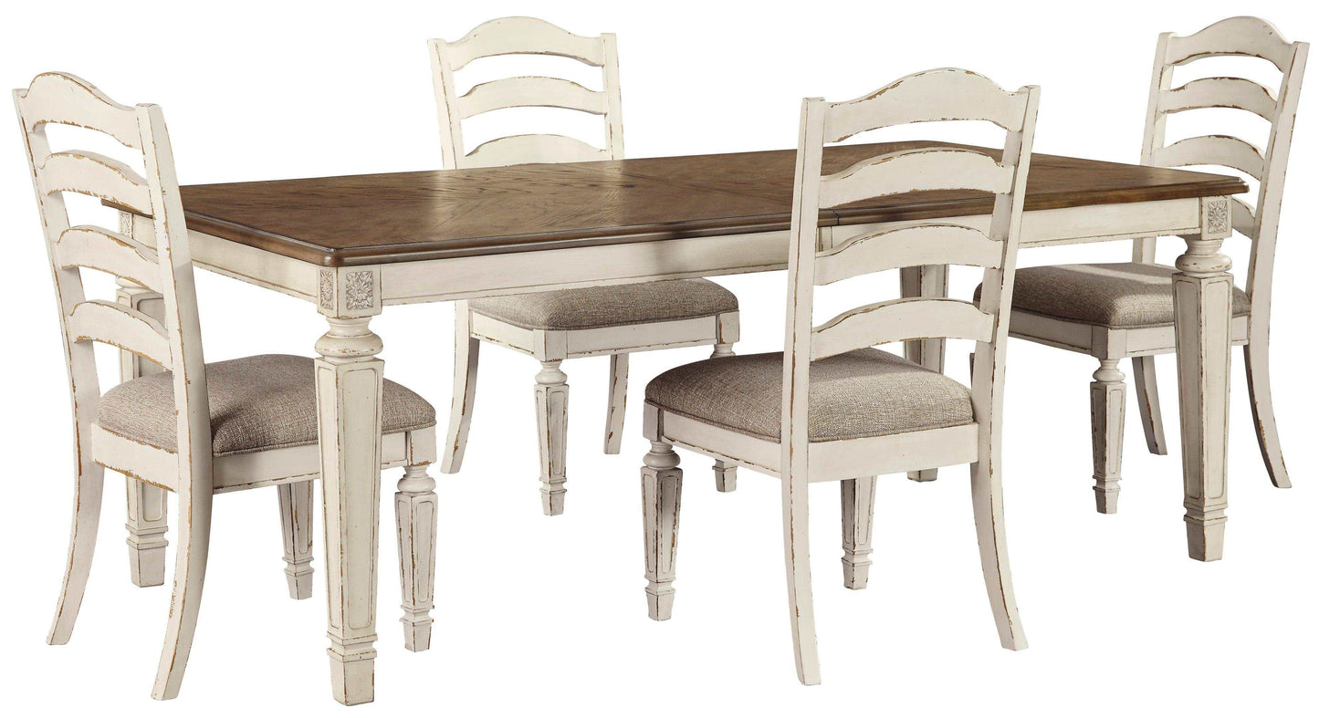 Realyn Chipped White Dining Room Set / 5pc