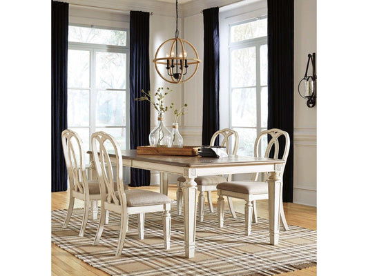 Realyn Chipped White Dining Room Set / 5pc Set