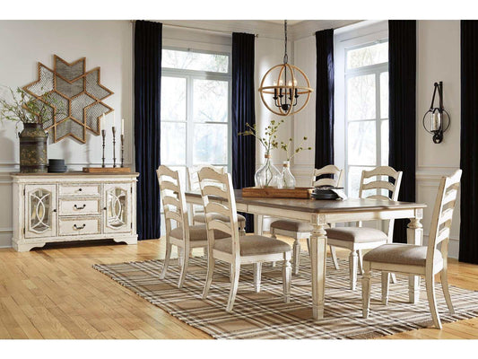 Realyn Chipped White Dining Room Set / 7pc