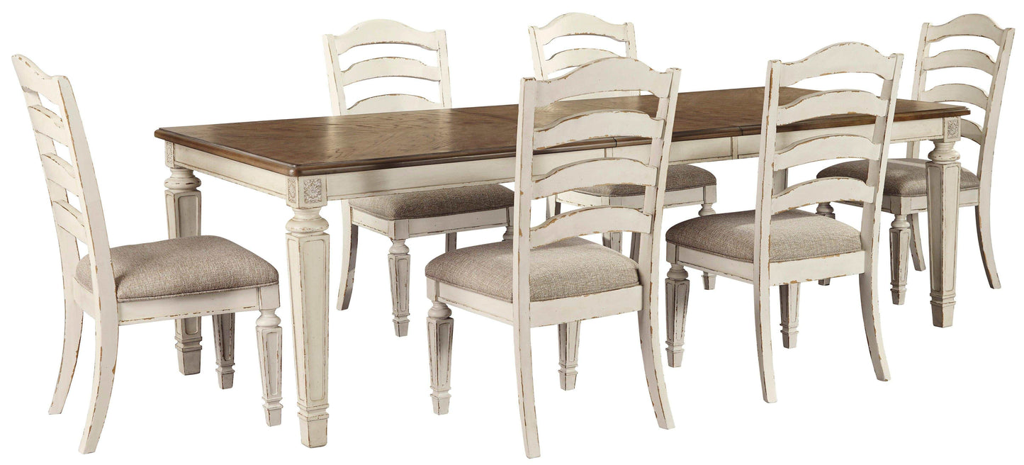 Realyn Chipped White Dining Room Set / 7pc