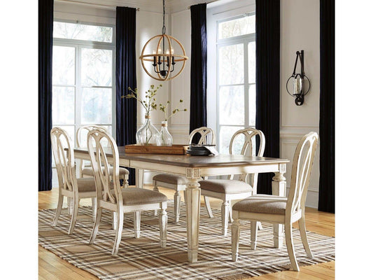 Realyn Chipped White Dining Room Set / 7pc