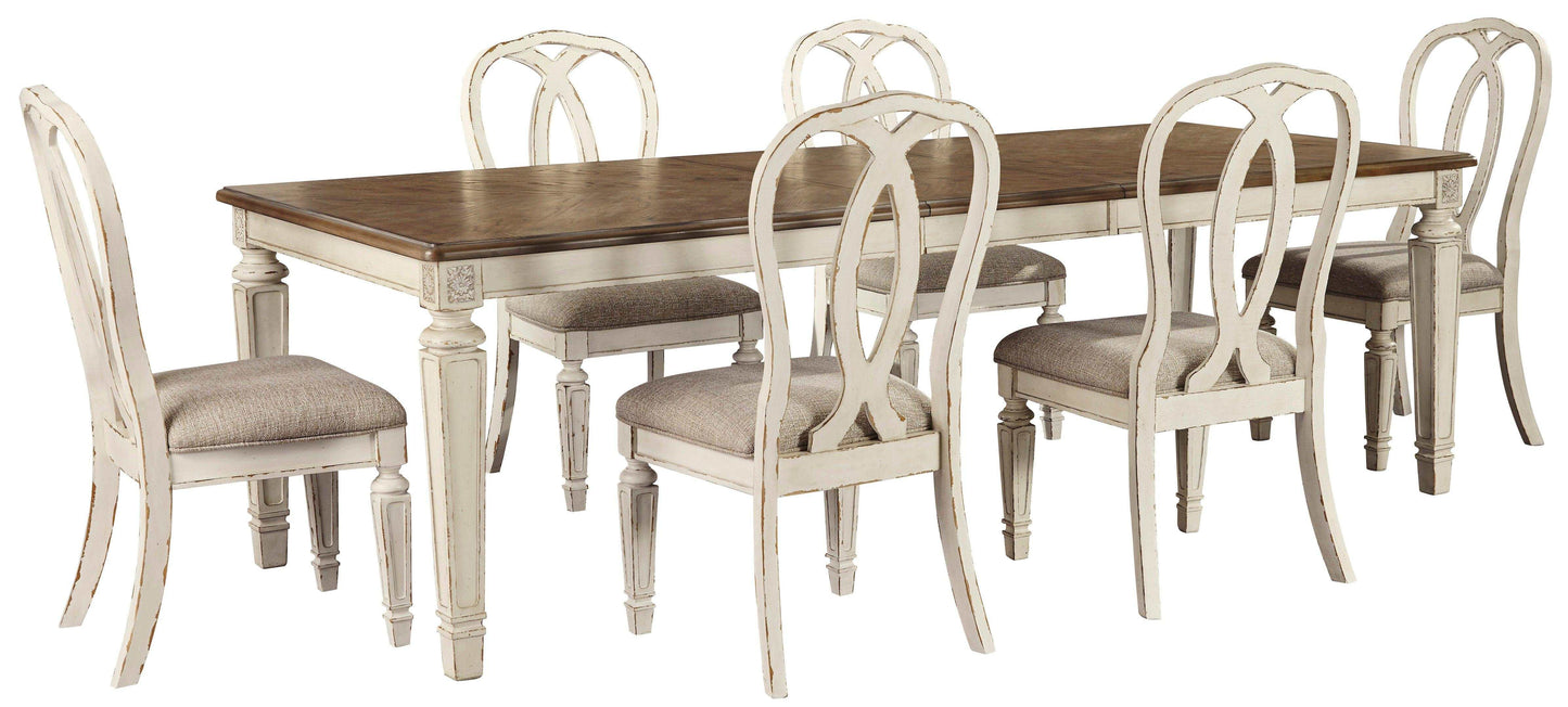 Realyn Chipped White Dining Room Set / 7pc