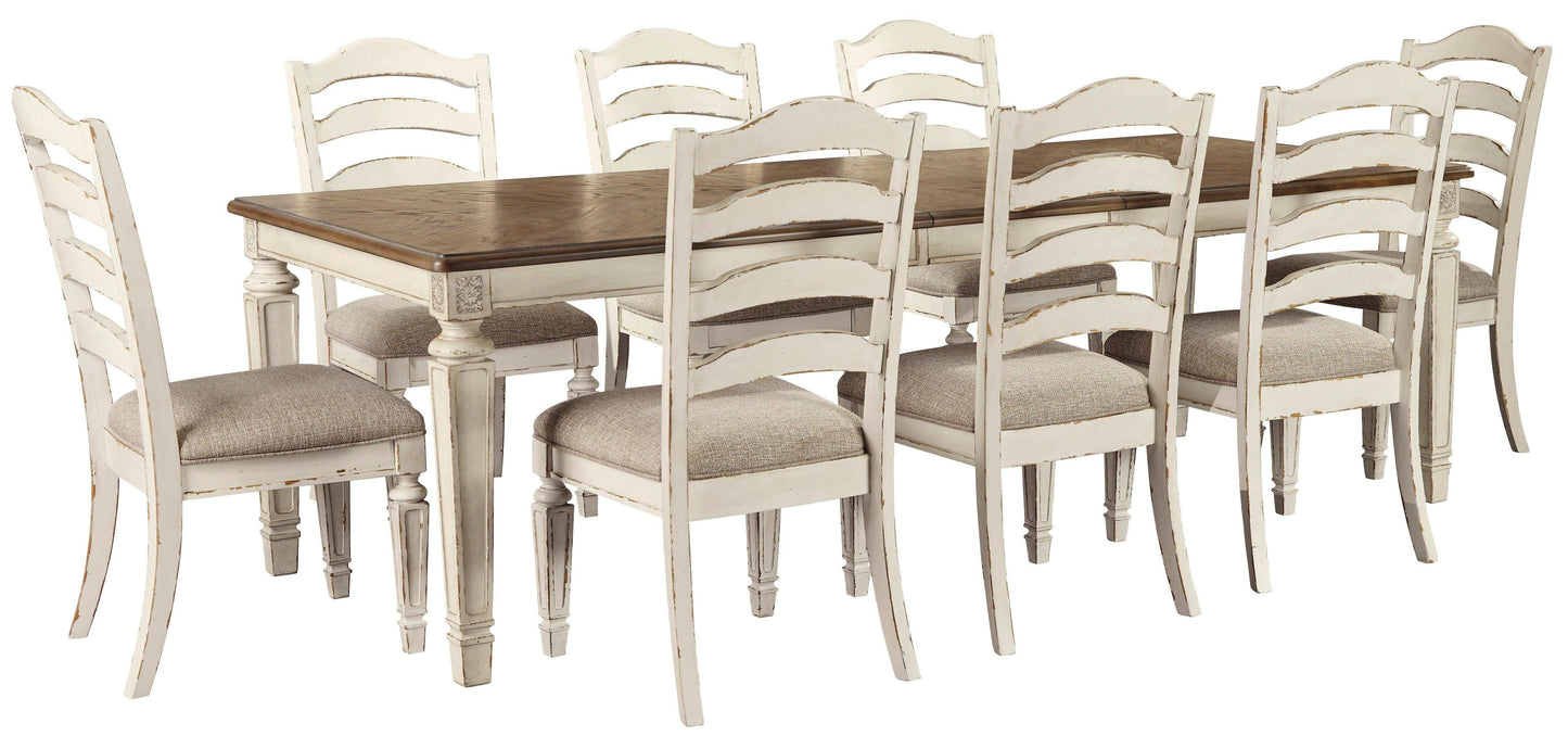 Realyn Chipped White Dining Room Set / 9pc