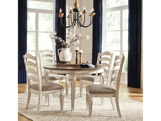 Realyn Chipped White Oval Dining Room Set / 5pc