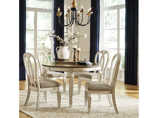 Realyn Chipped White Oval Dining Room Set / 5pc