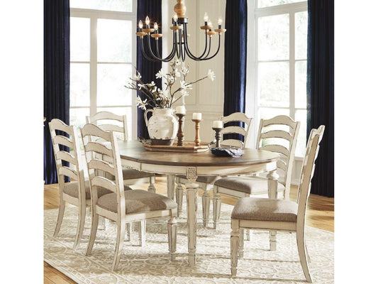 Realyn Chipped White Oval Dining Room Set / 7pc