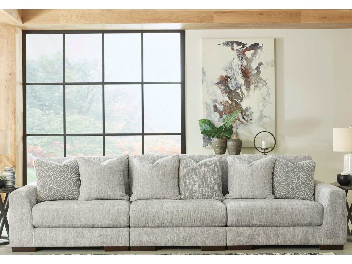 Regent Park Pewter 3pc Sectional Sofa