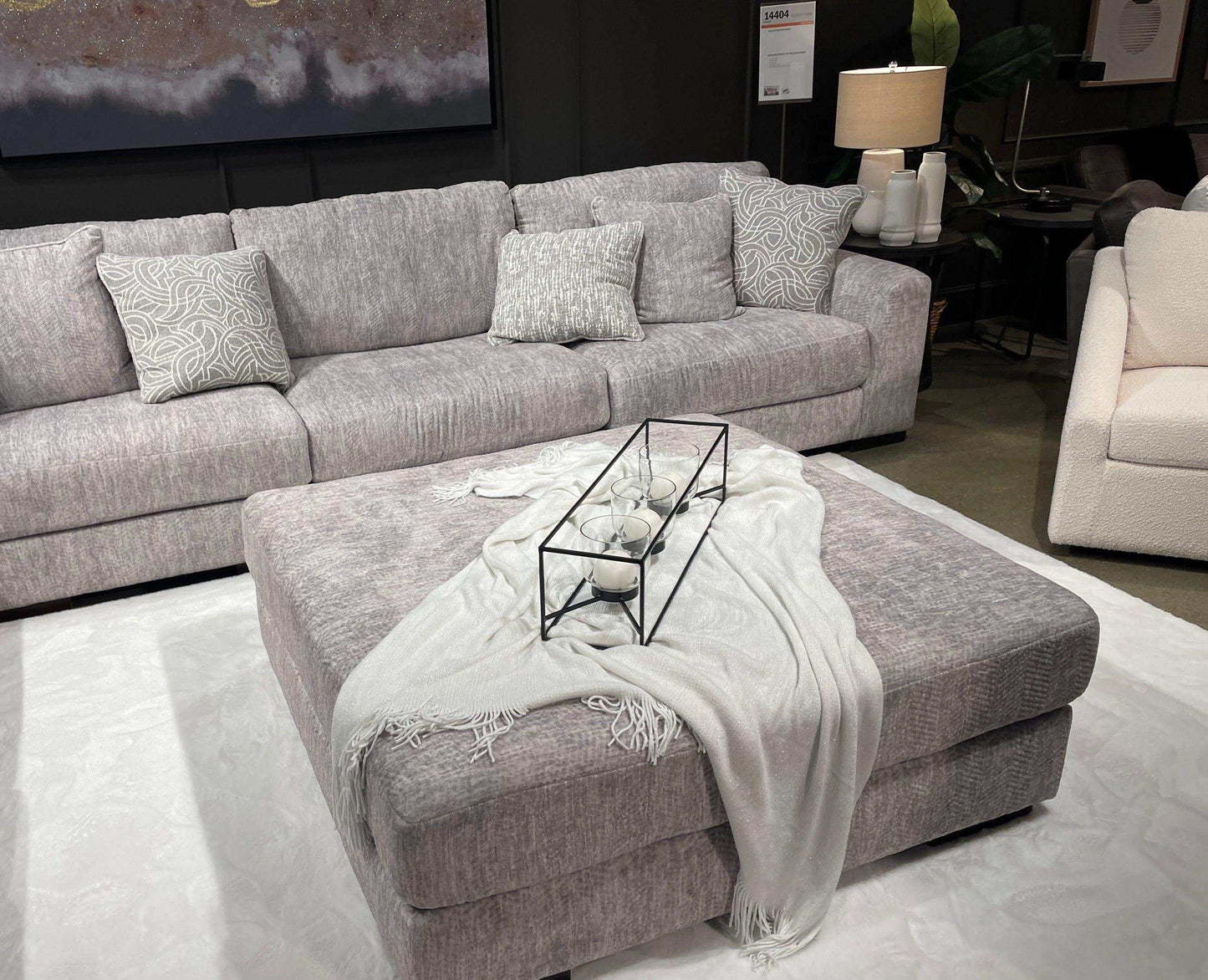 Regent Park Pewter 3pc Sectional Sofa