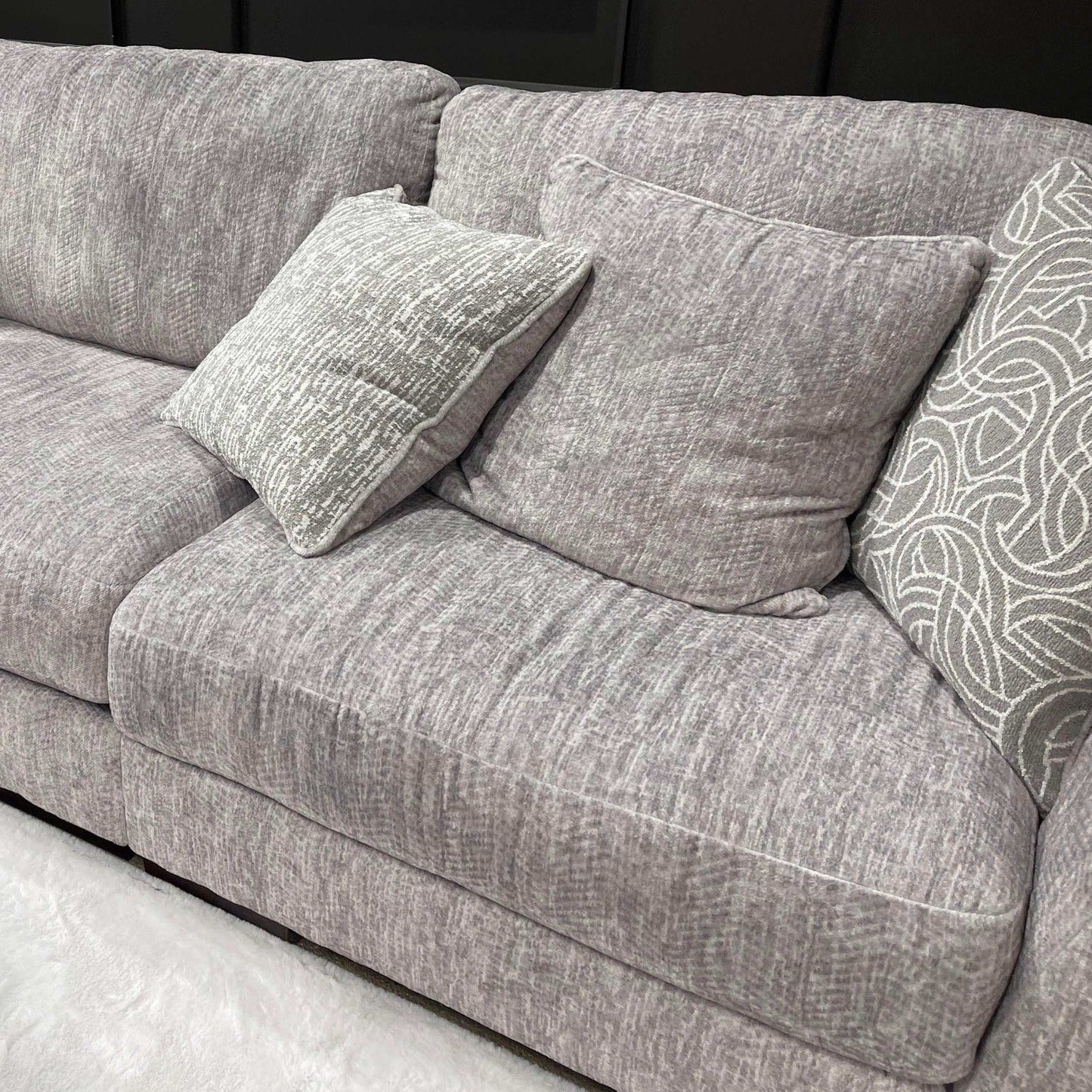 Regent Park Pewter 5pc Symmetrical Corner Sectional