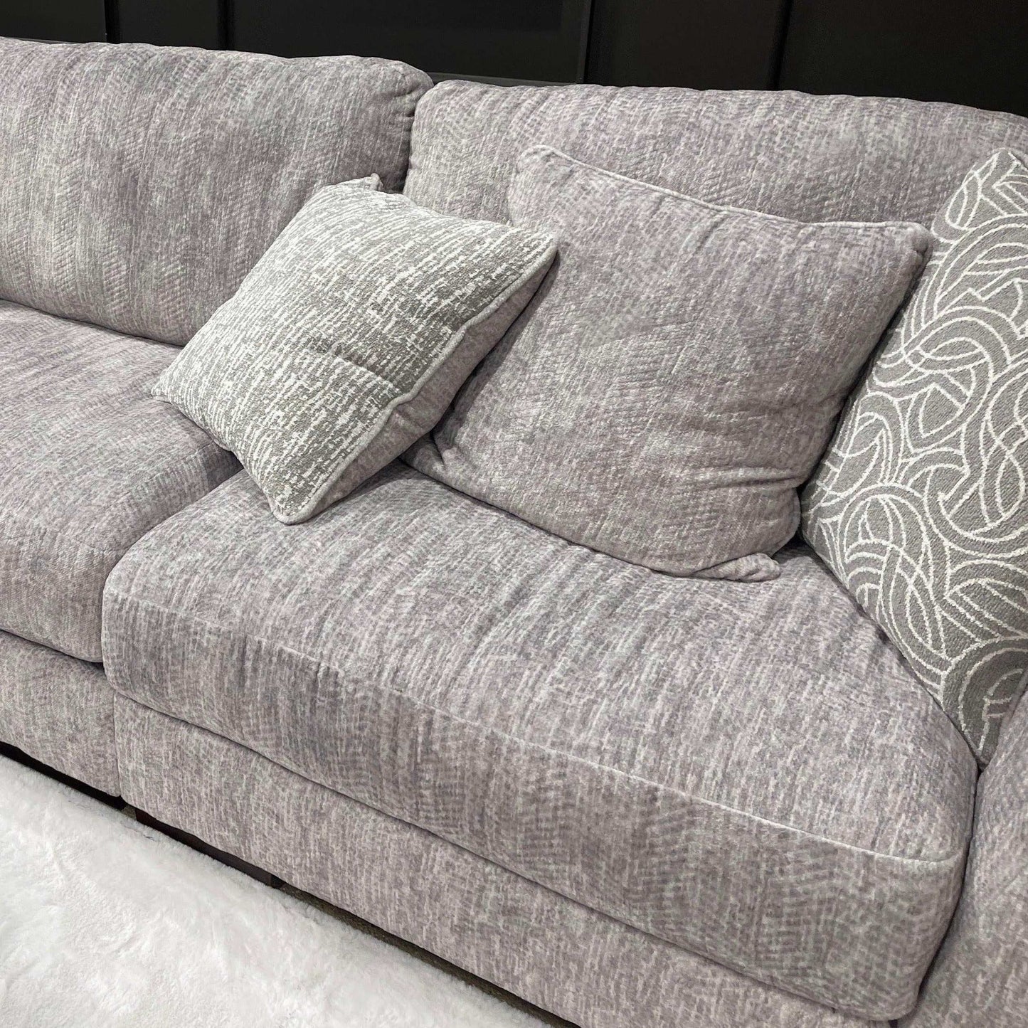 Regent Park Pewter Sectional Loveseat