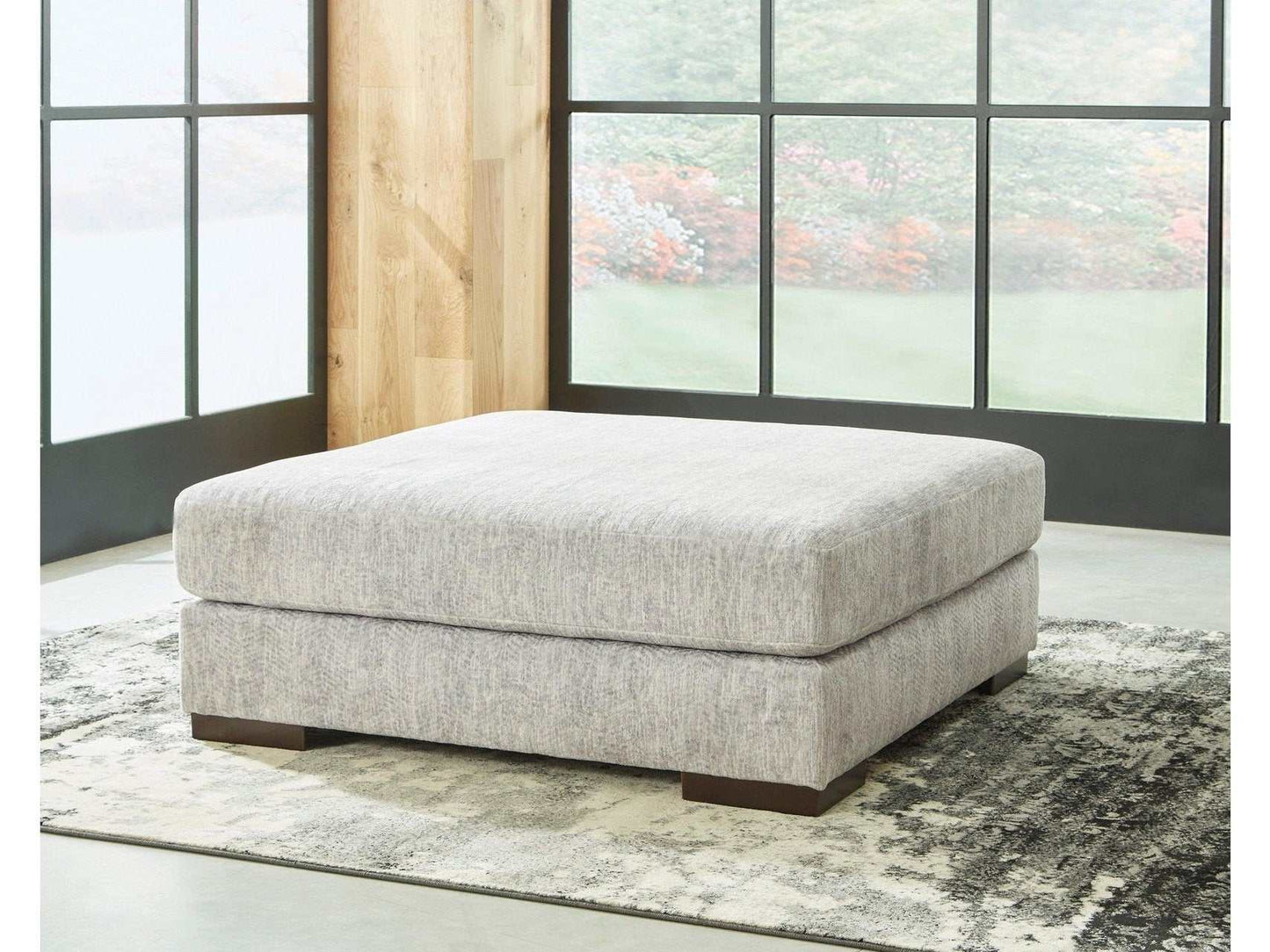 Regent Park Pewter Oversized Accent Ottoman