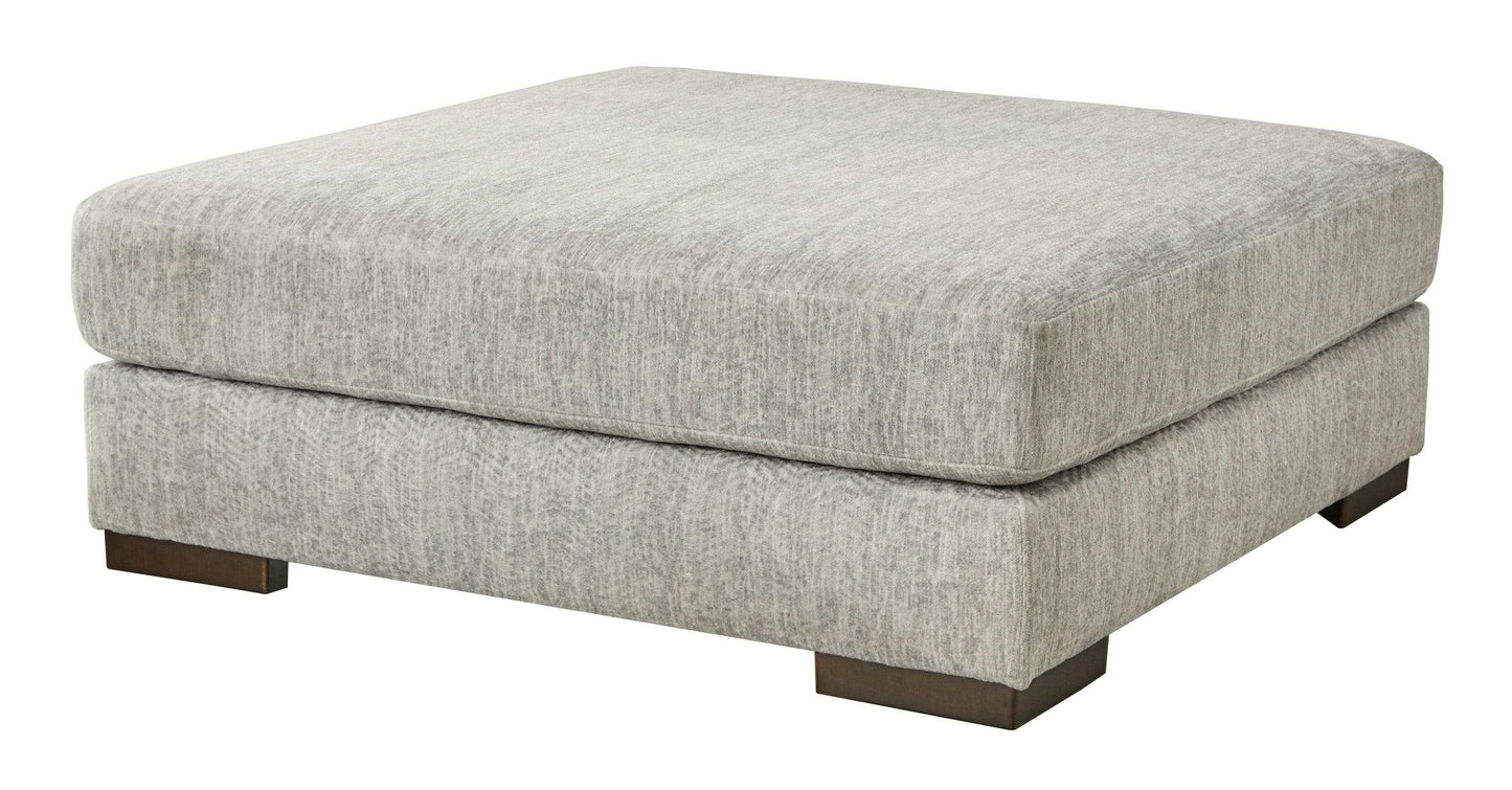 Regent Park Pewter Oversized Accent Ottoman