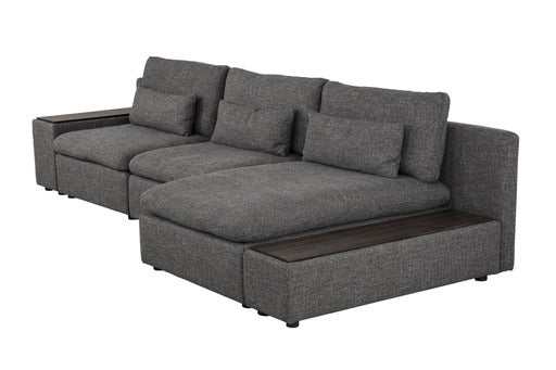 Divani Casa Paseo Charcoal Modular Sectional / 3pc - Ornate Home