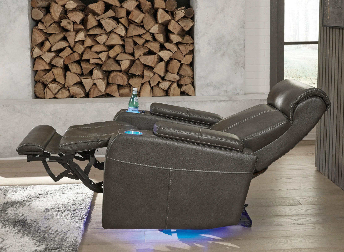 Screen Time Graphite Power Recliner w/ LED