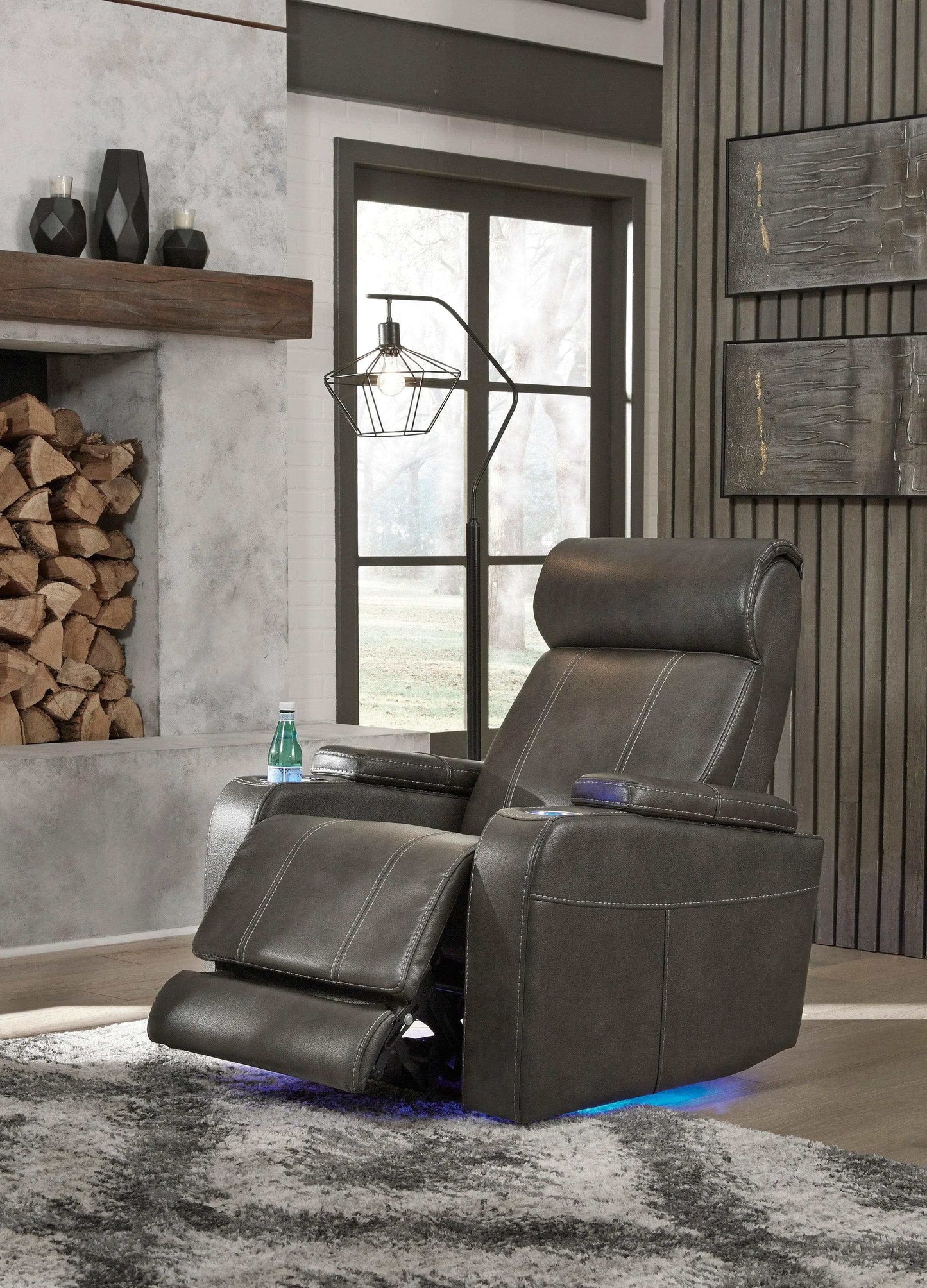 Screen Time Graphite Power Recliner w/ LED