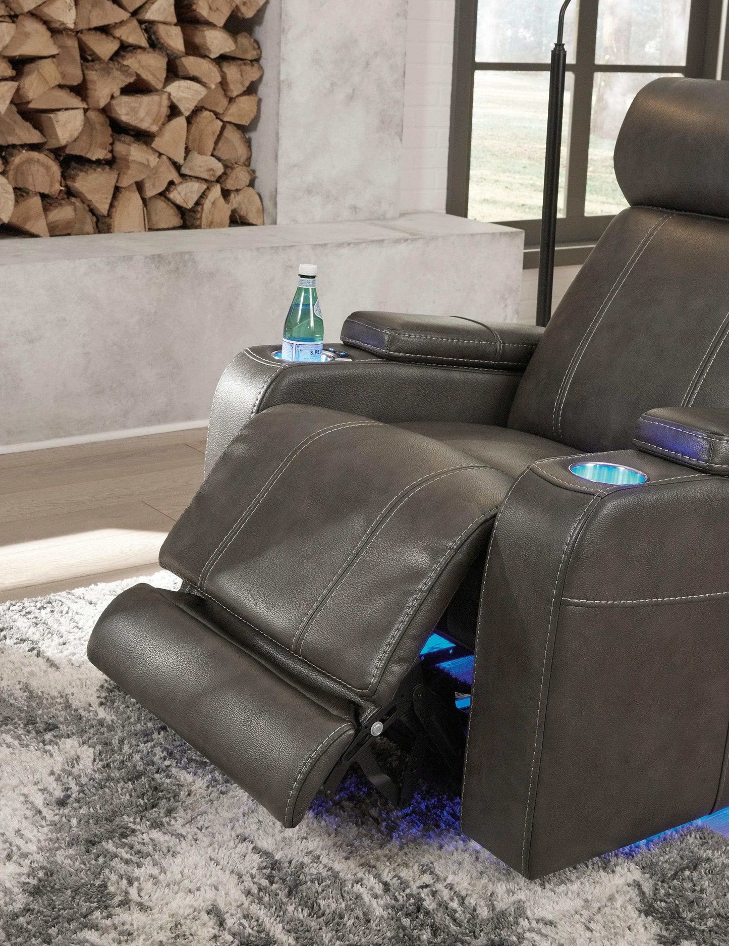 Screen Time Graphite Power Recliner w/ LED