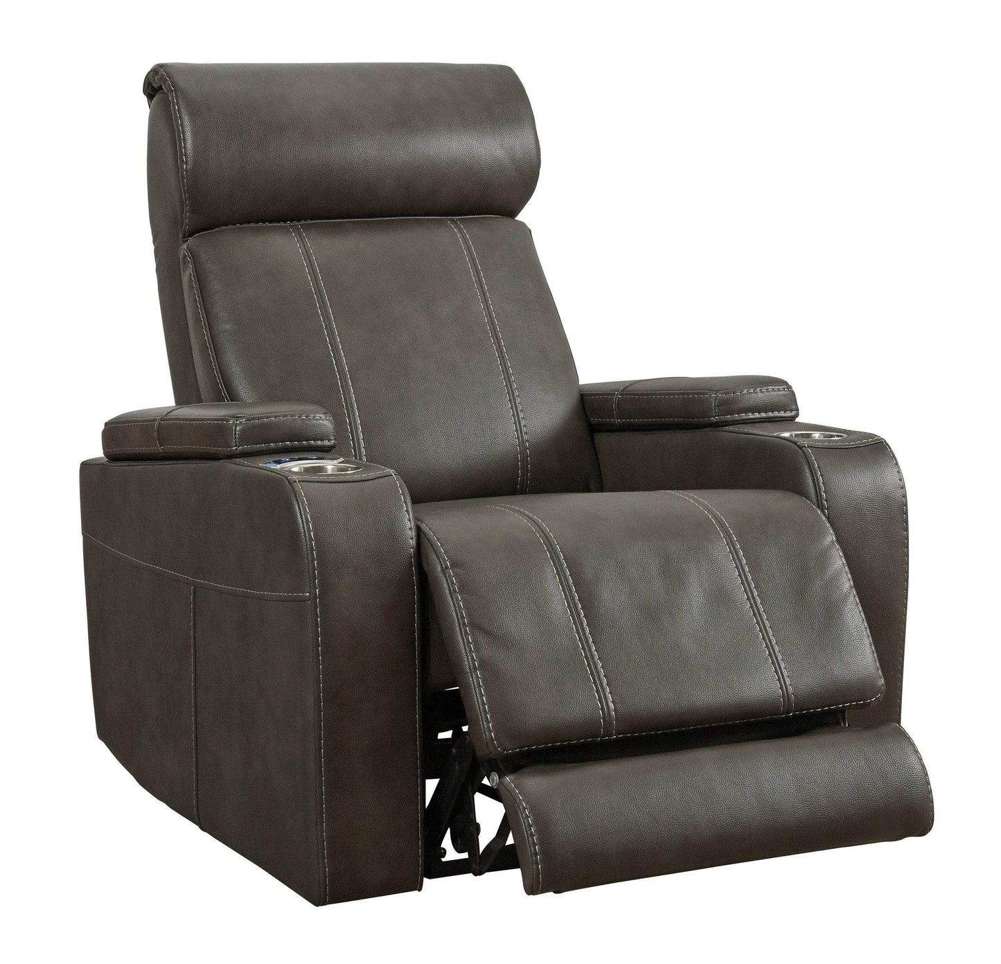 Screen Time Graphite Power Recliner w/ LED