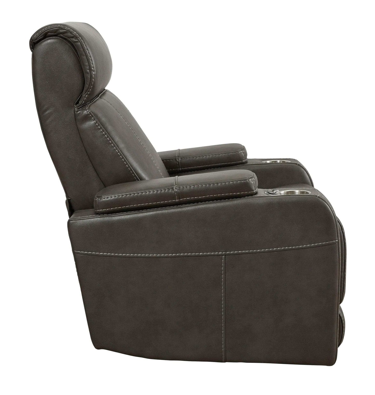 Screen Time Graphite Power Recliner w/ LED