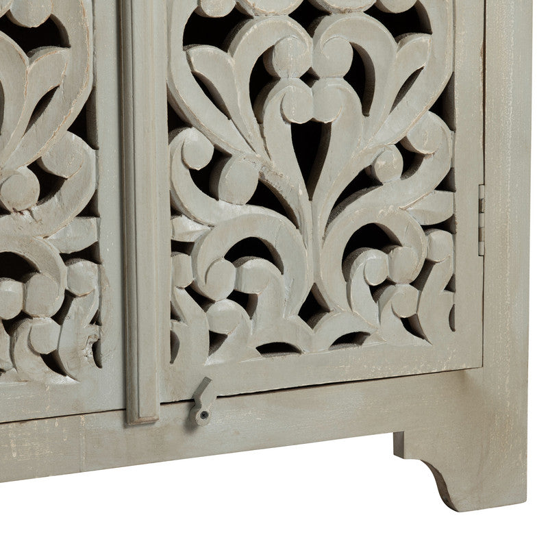 Žøshana Cream/Brown Tall Cabinet - Ornate Home
