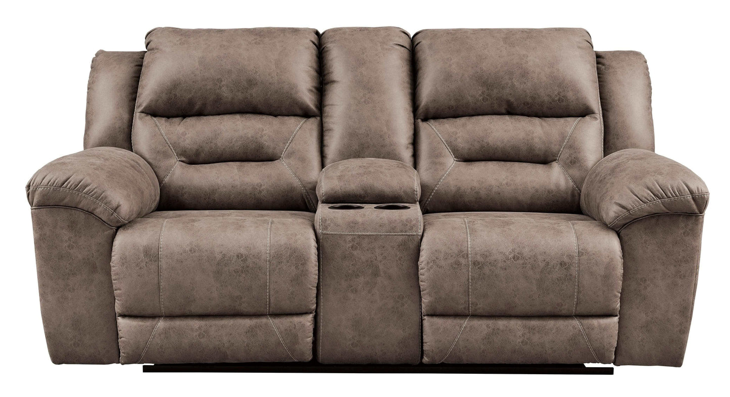 Stoneland Fossil Manual Reclining Loveseat w/ Console