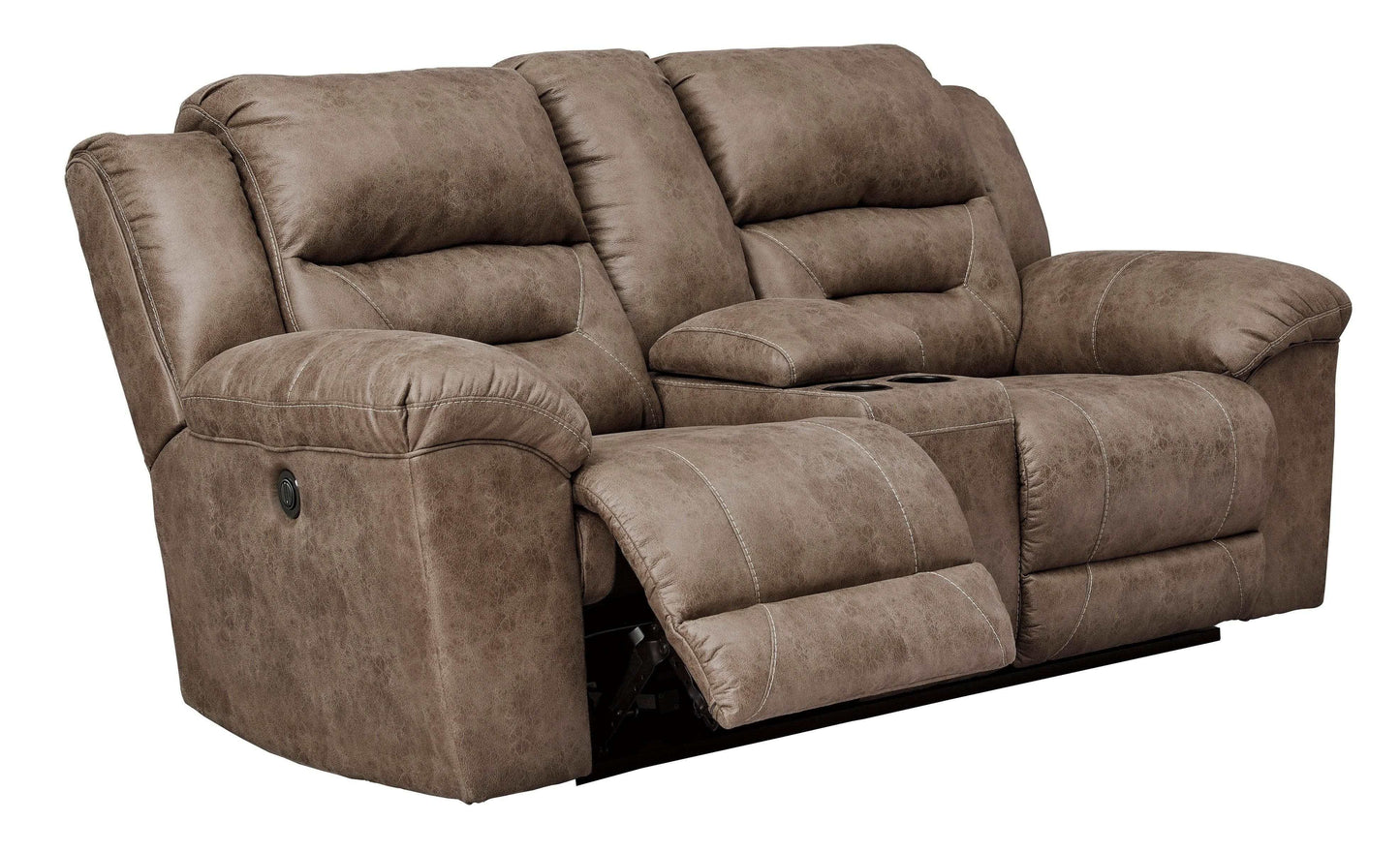 Stoneland Fossil Manual Reclining Loveseat w/ Console