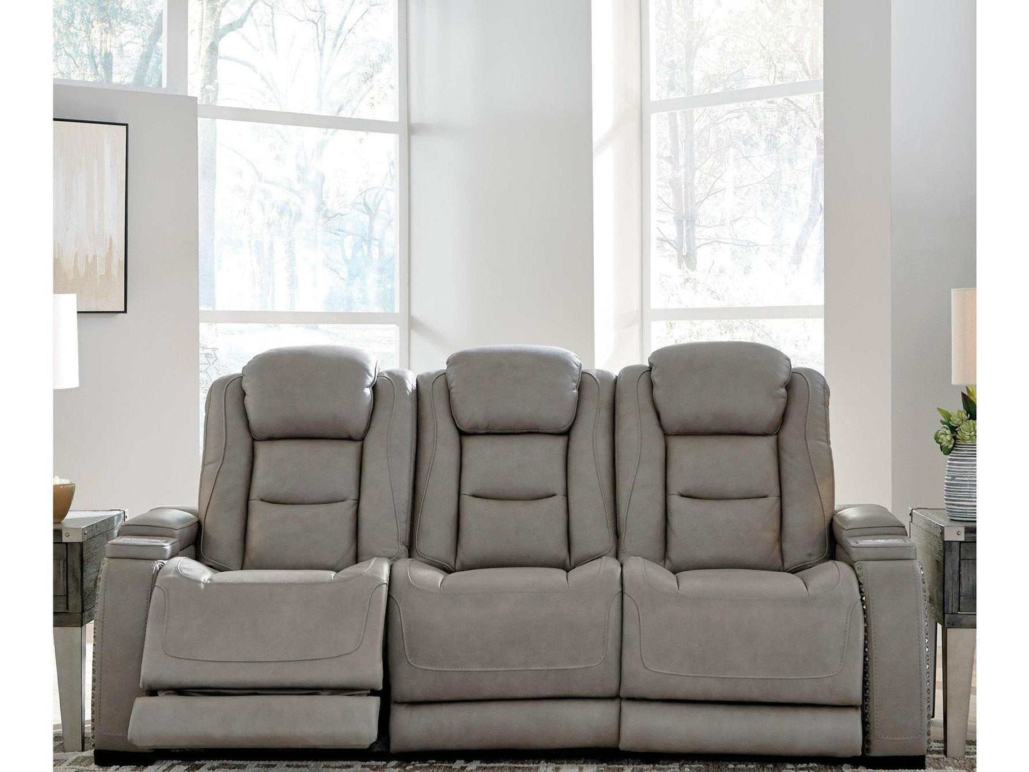 The Man-Den Gray Power Reclining Sofa