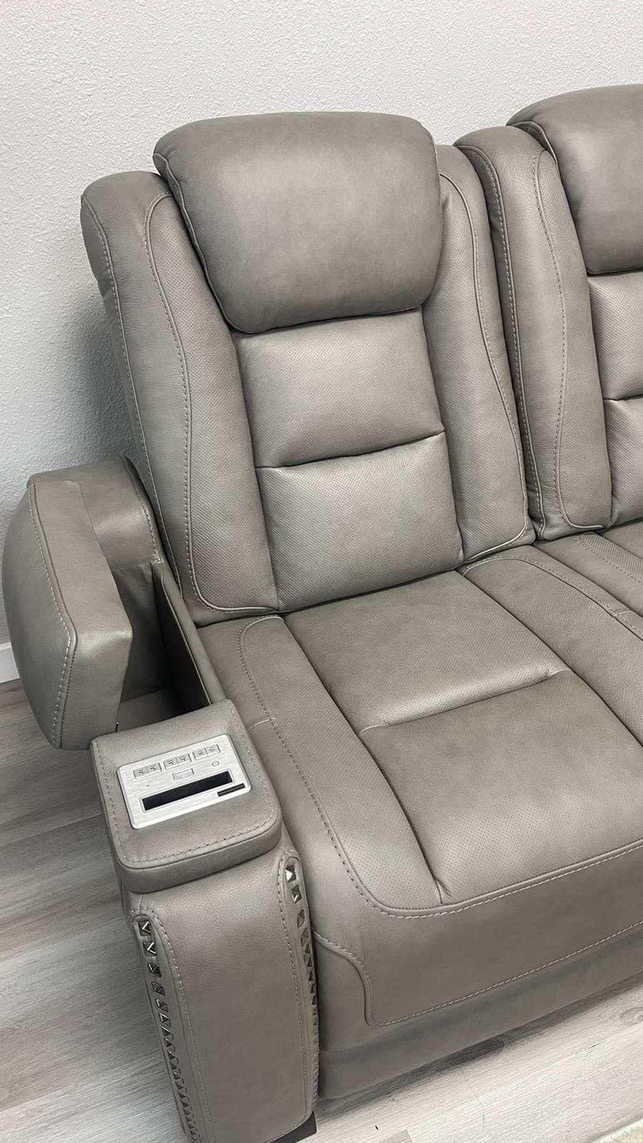 The Man-Den Gray Power Reclining Sofa