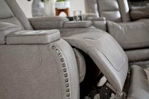 The Man-Den Gray Power Reclining Sofa