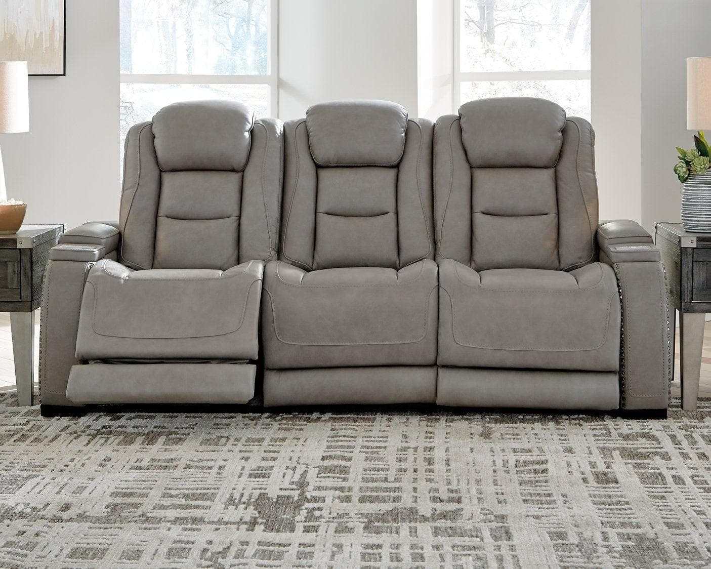 The Man-Den Gray Power Reclining Sofa