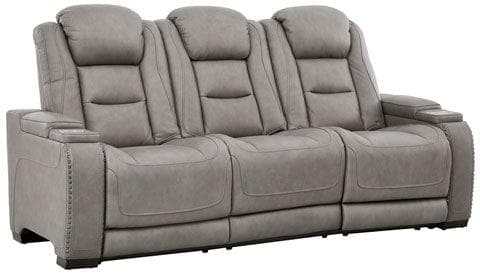 The Man-Den Gray Power Reclining Sofa