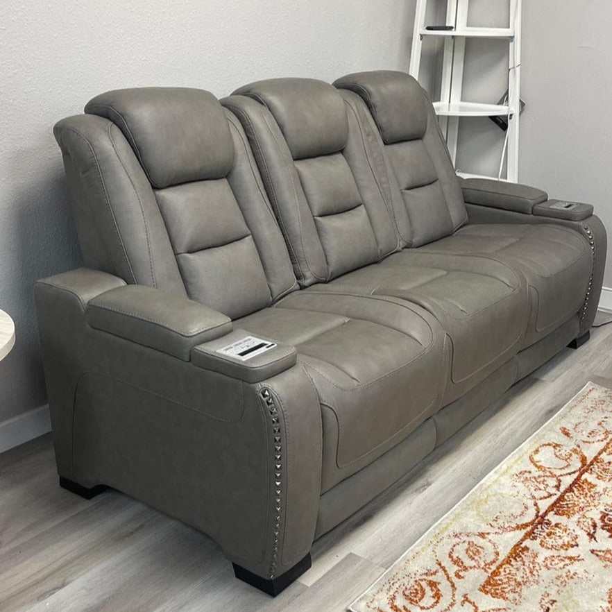 The Man-Den Gray Power Reclining Sofa