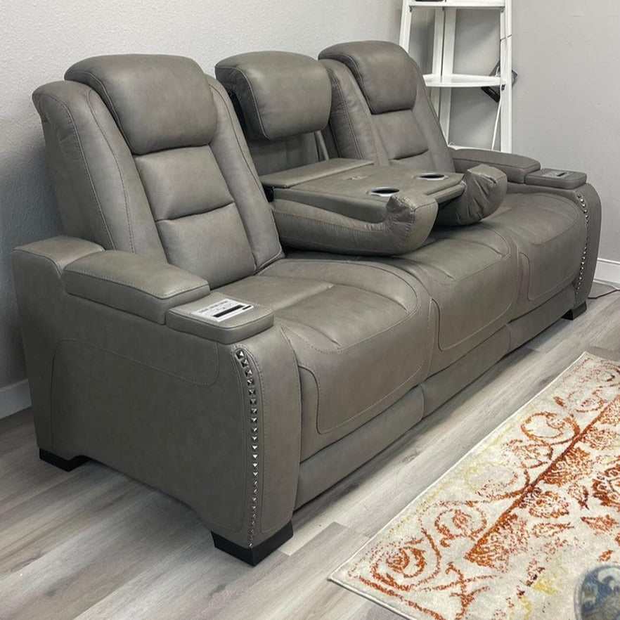 The Man-Den Gray Power Reclining Sofa