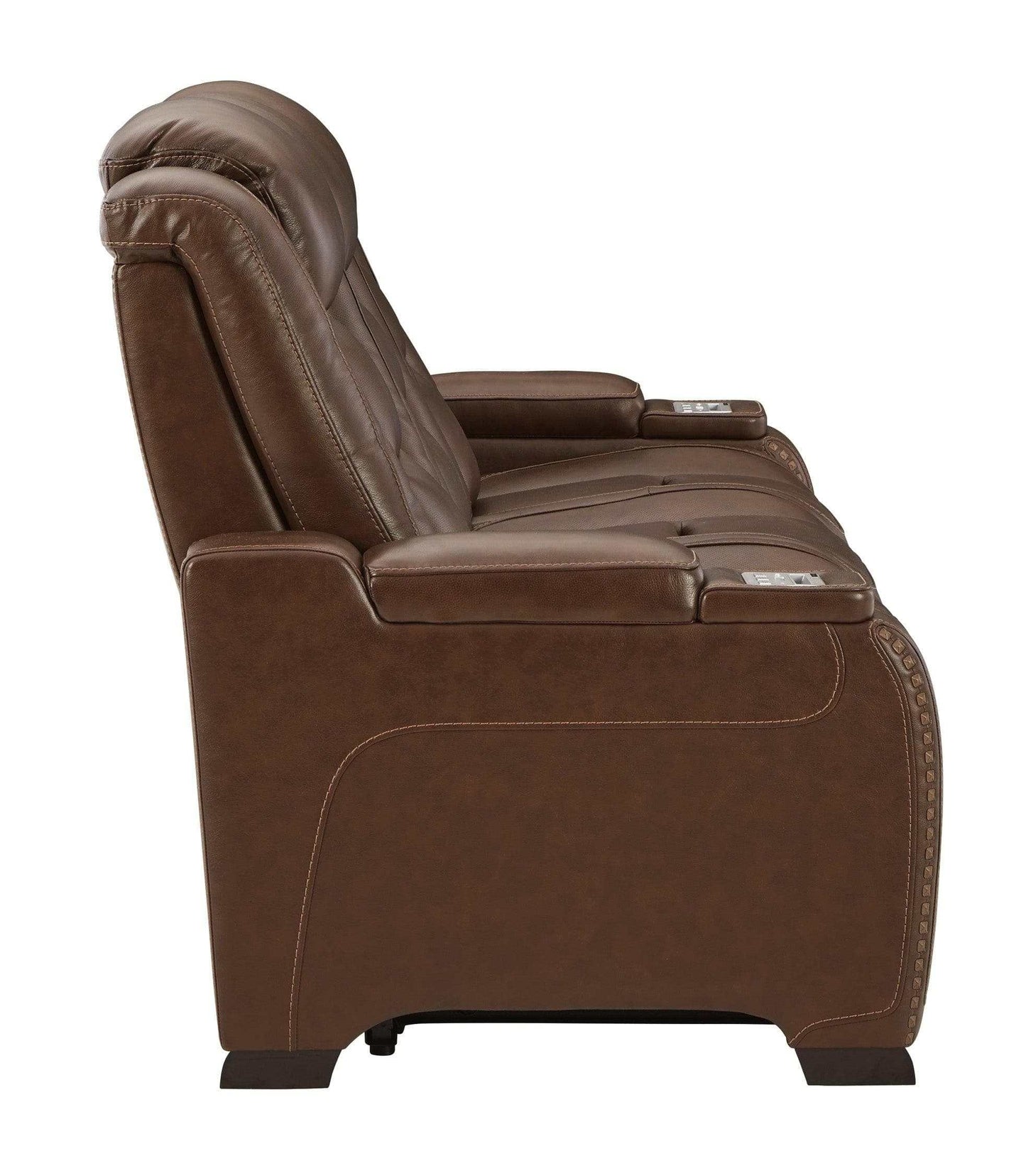 The Man-Den Mahogany Power Reclining Sofa