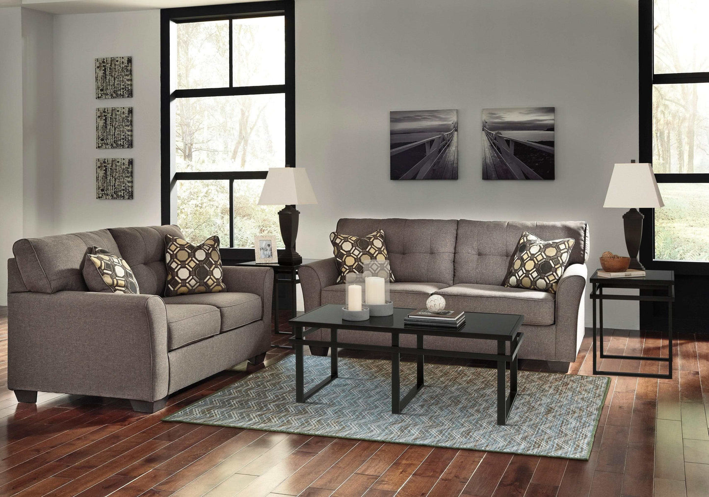 Tibbee Slate Sofa & Loveseat