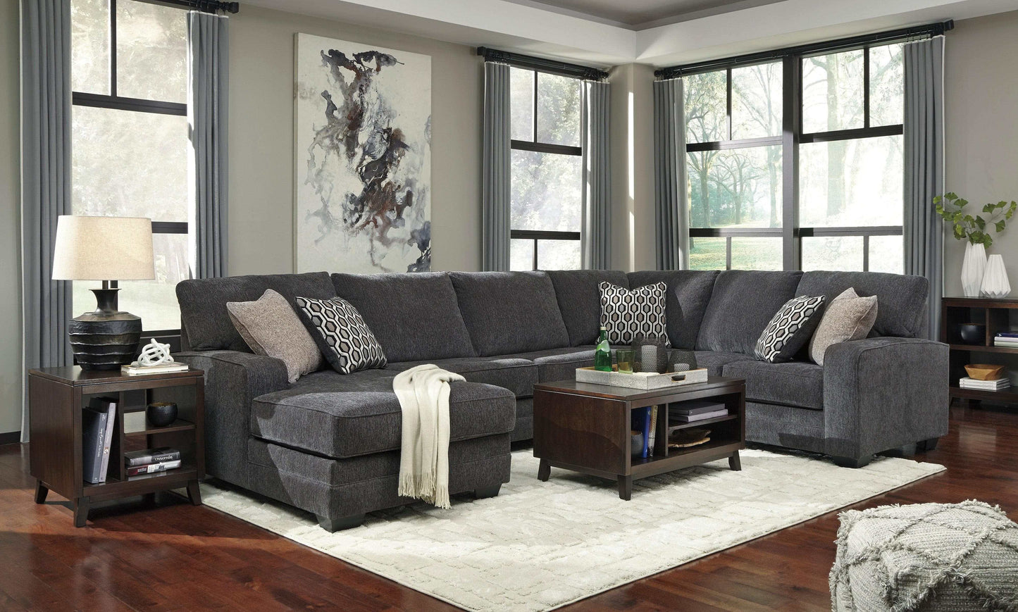 Tracling Slate 3pc LAF Chaise Sectional