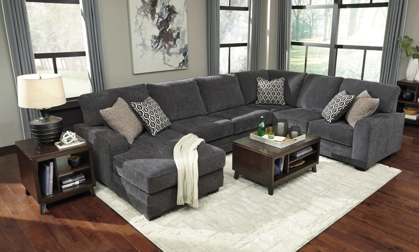 Tracling Slate 3pc LAF Chaise Sectional